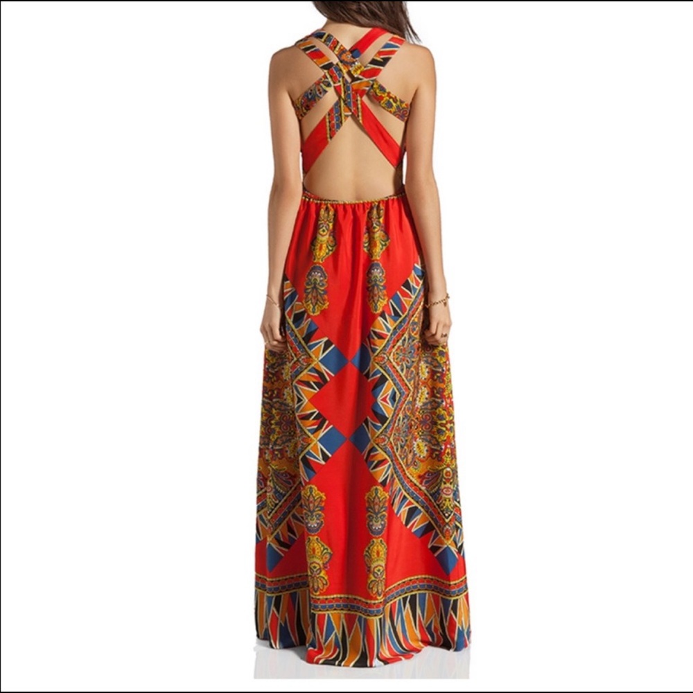 Lovers & Friends Red Aztec Maxi Dress
